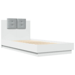 Berkfield Bed Frame With Led Without Mattress White 75X190 Cm Small Single - thumbnail 3