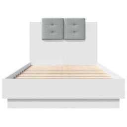 Berkfield Bed Frame With Led Without Mattress White 75X190 Cm Small Single - thumbnail 6