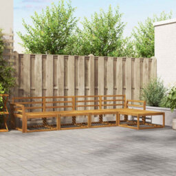 Walplus Outdoor Sofa Set 5 Pcs Natural Solid Acacia Wood