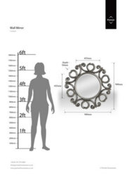 Orsina Silver Finish Frame Round Wall Mirror,bevelled Mirror With Ornamental Carvings,traditional Wall Mirror - thumbnail 2