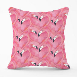 Warren Reed Designer Watercolour Flamingo Hearts Outdoor Cushion 45Cm X 45Cm - thumbnail 1