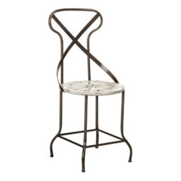Orsina Cream Metal Chair, Exquisite Metal Dining Chair, Relaxing Footrest Metal Dining Chair