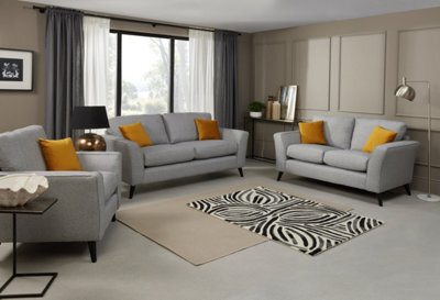 Modern Home Caxton 3+2 Seater Sofa Set With Armchair Silver - image 1