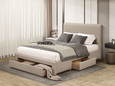 Flintshire Furniture Drury Kingsize 5Ft Linen Bed Frame With Drawers - image 1