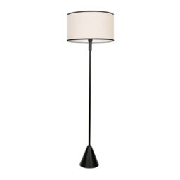 Valuelights Mitch Natural Linen Black Trim Lamp Shade Black Stem Triangle Floor Lamp - thumbnail 2