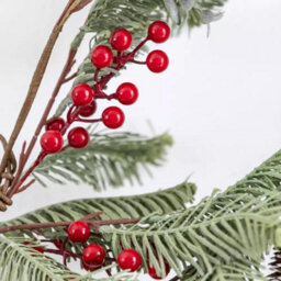 Wholesome Home Artificial Eucalyptus Garland With Red Berries, Pine Cones Winter Greenery Decoration For Mantel, Christmas (Red Berry (183Cm)) - thumbnail 3