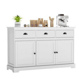 Kitchen Buffet Sideboard Wooden Storage Cupboard Cabinet With Adjustable Shelf - thumbnail 1