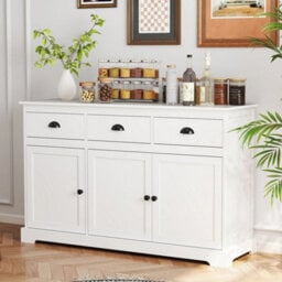 Kitchen Buffet Sideboard Wooden Storage Cupboard Cabinet With Adjustable Shelf - thumbnail 4
