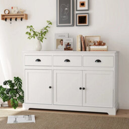 Kitchen Buffet Sideboard Wooden Storage Cupboard Cabinet With Adjustable Shelf - thumbnail 5