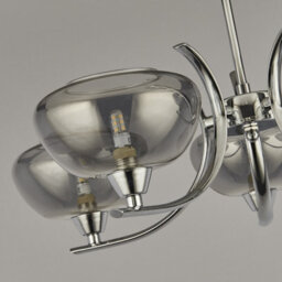 Pagazzi Lighting Pagazzi Hansel Semi  Flush 5 Light Smoked Glass Ceiling Light - thumbnail 3