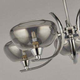 Pagazzi Lighting Pagazzi Hansel Semi  Flush 5 Light Smoked Glass Ceiling Light - thumbnail 4