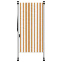 Berkfield Outdoor Roller Blind Orange And White 100X270 Cm Fabric&steel - thumbnail 3