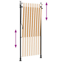 Berkfield Outdoor Roller Blind Orange And White 100X270 Cm Fabric&steel - thumbnail 6