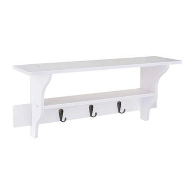 Floating Wall Mount Shelves Clothes Hook Rack Key Storage Baghanger Holder Unit - image 1