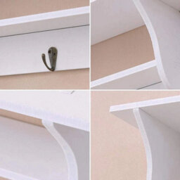 Floating Wall Mount Shelves Clothes Hook Rack Key Storage Baghanger Holder Unit - thumbnail 3