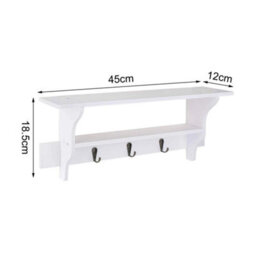 Floating Wall Mount Shelves Clothes Hook Rack Key Storage Baghanger Holder Unit - thumbnail 2