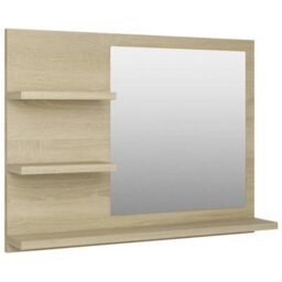 Berkfield Durable Bathroom Mirror Sonoma Oak 60X10.5X45 Cm Engineered Wood