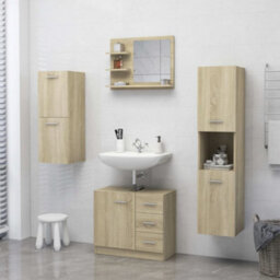 Berkfield Durable Bathroom Mirror Sonoma Oak 60X10.5X45 Cm Engineered Wood - thumbnail 6