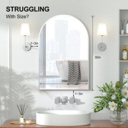 Keepreaper Sleek Arched Bathroom Mirror Cabinet Wall Mounted 51X76 With Storage - thumbnail 6