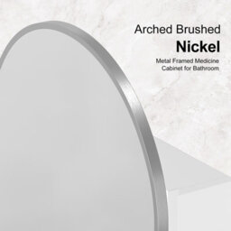 Keepreaper Sleek Arched Bathroom Mirror Cabinet Wall Mounted 51X76 With Storage - thumbnail 8