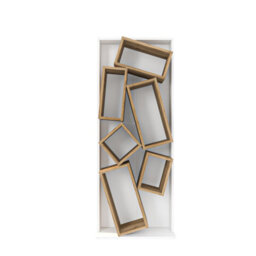 Decorotika Carmen Assymetrical Design Bookshelf, Shelving Unit, Display Unit With 6 Shelves White & Oud - thumbnail 4