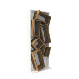Decorotika Carmen Assymetrical Design Bookshelf, Shelving Unit, Display Unit With 6 Shelves White & Oud - thumbnail 5