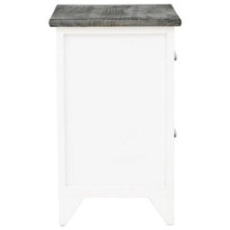 Berkfield Elegant Nightstand 2 Pcs With 2 Drawers Grey And White - thumbnail 7