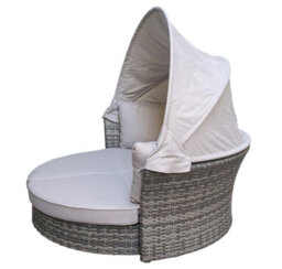 Signature Weave Lily Wicker Garden Day Bed Sun Lounger Chair Sofa Canopy Shelter Grey - thumbnail 4