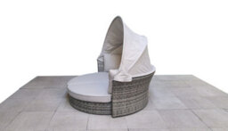 Signature Weave Lily Wicker Garden Day Bed Sun Lounger Chair Sofa Canopy Shelter Grey - thumbnail 3