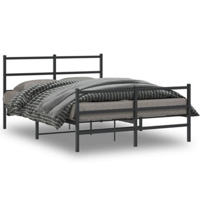 Berkfield Metal Bed Frame Without Mattress With Footboard Black 135X190Cm - image 1