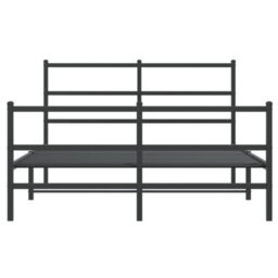 Berkfield Metal Bed Frame Without Mattress With Footboard Black 135X190Cm - thumbnail 5