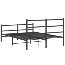Berkfield Metal Bed Frame Without Mattress With Footboard Black 135X190Cm - thumbnail 7