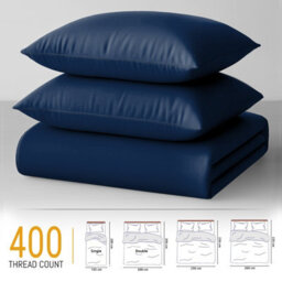 Pamposh 100% Egyptian Cotton 4Pc Bedding Set, King Size Duvet Cover Set With Matching Pillowcases & Fitted Sheet - thumbnail 7