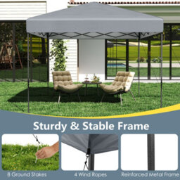 Gainoom 300 X 295 Cm Pop Up Canopy Tent Grey Foldable Outdoor Sunshade Patio Shelter Gazebo - thumbnail 6