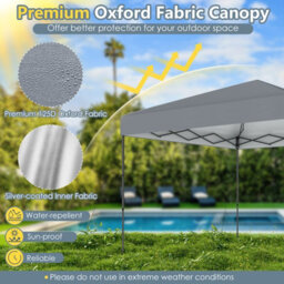 Gainoom 300 X 295 Cm Pop Up Canopy Tent Grey Foldable Outdoor Sunshade Patio Shelter Gazebo - thumbnail 9