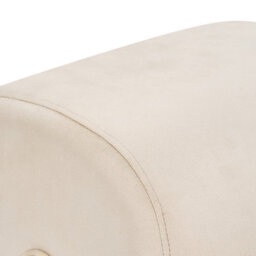 Beliani Beige Velvet U-Shaped Pouffe Ottoman, Compact Modern Seat And Footstool For Living Room - thumbnail 5