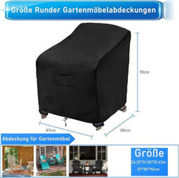 Garden Chair Cover, Protective Outdoor Armchair Waterproof, Windproof, Cold Resistant - thumbnail 4