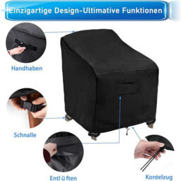 Garden Chair Cover, Protective Outdoor Armchair Waterproof, Windproof, Cold Resistant - thumbnail 3