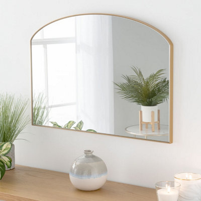 Yearn Minimal Arched Mirror Gold 71(W) X 49Cm(H) - image 1