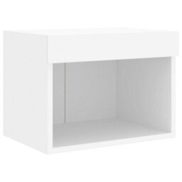 Berkfield 8 Piece Tv Wall Units With Led White Engineered Wood - thumbnail 8
