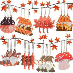 24Pcs Painted Wooden Pendant Gnome Christmas Tree Ornaments - thumbnail 3