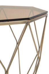 Orsina Stunning End Table With Brushed Bronze Base, Versatile Sitting Room Side Table, Practical Lounge Room Table - thumbnail 3