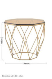 Orsina Stunning End Table With Brushed Bronze Base, Versatile Sitting Room Side Table, Practical Lounge Room Table - thumbnail 5