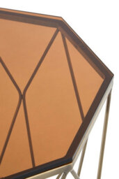 Orsina Stunning End Table With Brushed Bronze Base, Versatile Sitting Room Side Table, Practical Lounge Room Table - thumbnail 4