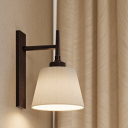 Industville Henley Wall Light - Natural Cotton Shade, Small Cotton Empire, Bronze Wall Holder - thumbnail 2