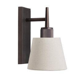 Industville Henley Wall Light - Natural Cotton Shade, Small Cotton Empire, Bronze Wall Holder - thumbnail 4