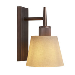 Industville Henley Wall Light - Natural Cotton Shade, Small Cotton Empire, Bronze Wall Holder - thumbnail 3