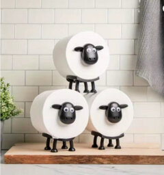 Sheep Toilet Roll Holder, Funny Toilet Paper Holder Free Standing Bathroom Set - Mate Black Sheep Loo Roll Holder, Best Gift