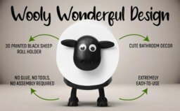 Sheep Toilet Roll Holder, Funny Toilet Paper Holder Free Standing Bathroom Set - Mate Black Sheep Loo Roll Holder, Best Gift - thumbnail 4
