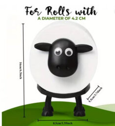 Sheep Toilet Roll Holder, Funny Toilet Paper Holder Free Standing Bathroom Set - Mate Black Sheep Loo Roll Holder, Best Gift - thumbnail 2